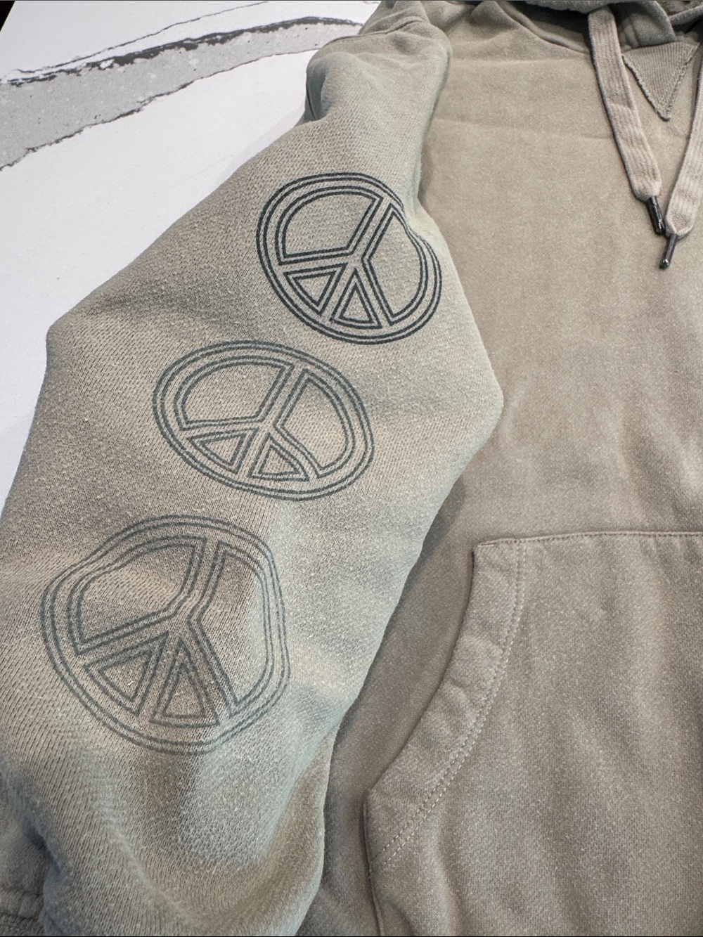 Spiritual Gangster Women’s Cotton Hoodie Sweatshirt with Peace Signs Size XS